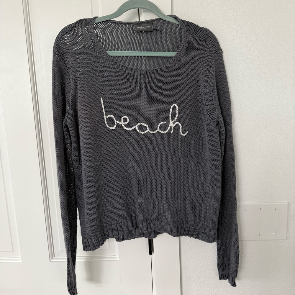 Wooden Ships Charcoal Knit Sweater